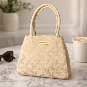 Jim Thompson Silk Purse Handbag Thailand Double Inside Zipper Monogram Design